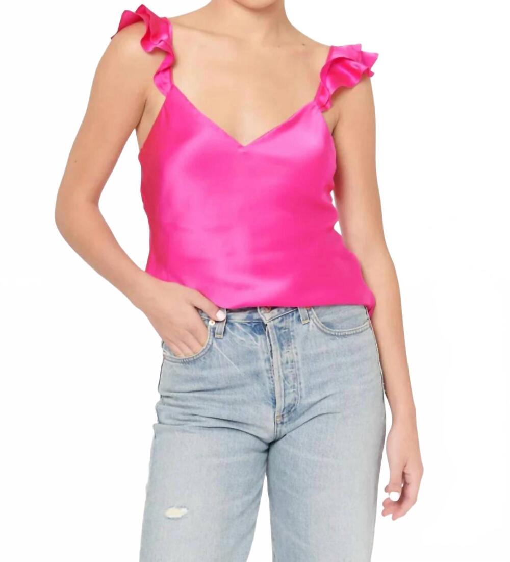 NEW CAMI NYC damaris ruffle strap cami in pink